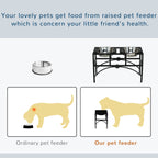 Elevated Dog Bowls, Double Stainless Steel Heavy Duty Dog Food Bowl Elevated Pet Feeding Station, 14" H