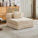 Compressed Sofa Single Seater Modular Sectional with Chenille Fabric, Modular Sofas for Small Spaces Convertible Floor Sofa Bed, 39.5" L x 39.5" W x 25" H, Beige