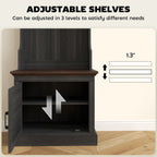 3-in-1 Hall Tree with Shoe Storage, Coat Rack with Bench, Entryway Furniture with Five Hooks, Black Wood Grain