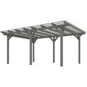 12' x 16' Outdoor Pergola, Wood Gazebo Grape Trellis with Stable Structure for Climbing Plant Support, Gray