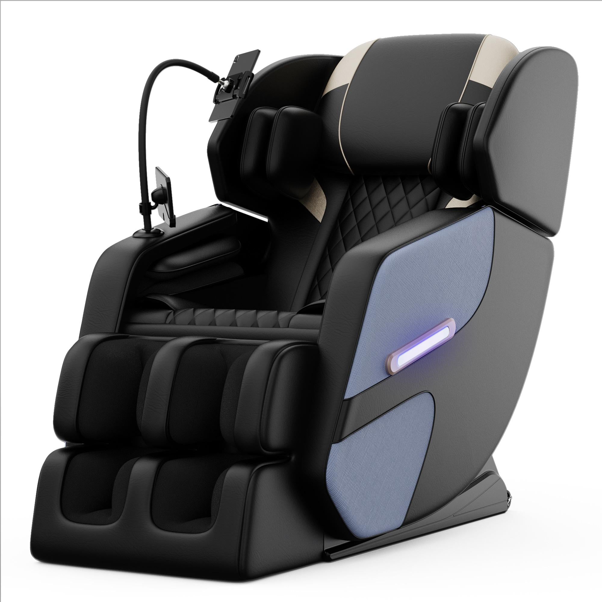 Massage Chair Recliner with Heating Function, Full Body Air Pressure, Zero Gravity, Bluetooth Audio, Adjustable Footrest, 51" L x 28" W x 40" H, Blue