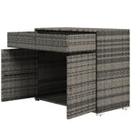 Outdoor Storage Cabinet, Waterproof PE Rattan Cabinet with Drawer for Indoor, Outdoor Swimming Pool, Gray