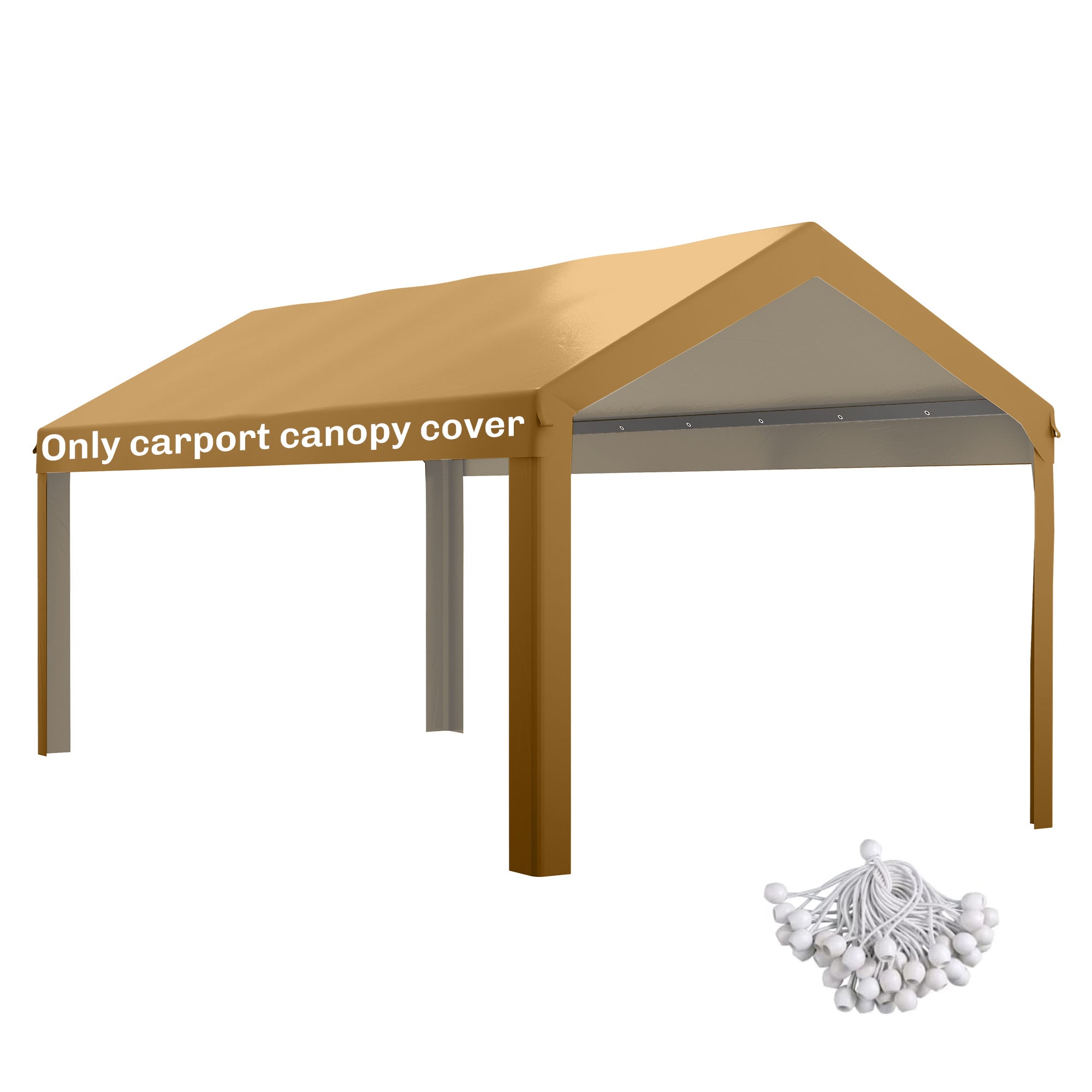 10 x 20ft Carport Roof, UV Resistant Canopy Replacement, Fits 84C-378V00 and 84C-206 Series, Beige