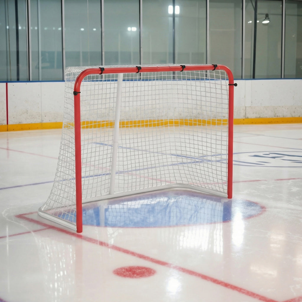 Hockey Net, All Weather Street Hockey Goal with Steel Frame, PE Mesh for Backyard, Easy Assembly