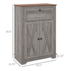 Farmhouse Sideboard Storage Cabinet with Doors and Drawer for Kitchen, Living room, 23.5"x11.75"x34.5", Gray