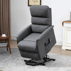 Power Lift Chair with Vibration Massage, Fabric Upholstered Recliner Chair for Elderly with Remote Control, Side Pockets, Grey