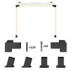 Pergola Kit, 15° Slanted Pergola Bracket Kit with 3-Way Brackets, Post Bases, Wall Mounts for 3.6" X 3.6" Lumber, Black