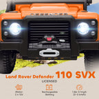 Licensed Electric Car for Kids with Remote Control, Dual Motors, Spring Suspension, LED Lights, Orange