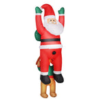 7FT Hanging Christmas Inflatable Santa with Dog, Christmas Blow Up Decoration with Built-in LED Lights for Garden