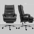 Massage Office Chair with Heat Function, Computer Desk Chair with Footrest Swivel Wheels, Black