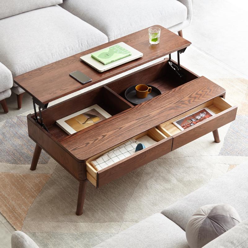 Versatile Lift-Top Coffee Table with 3 Hidden Storage Compartments, Solid Center Table for Living Area, 47″ L x 25.5″ W x 17.5″ H, Walnut
