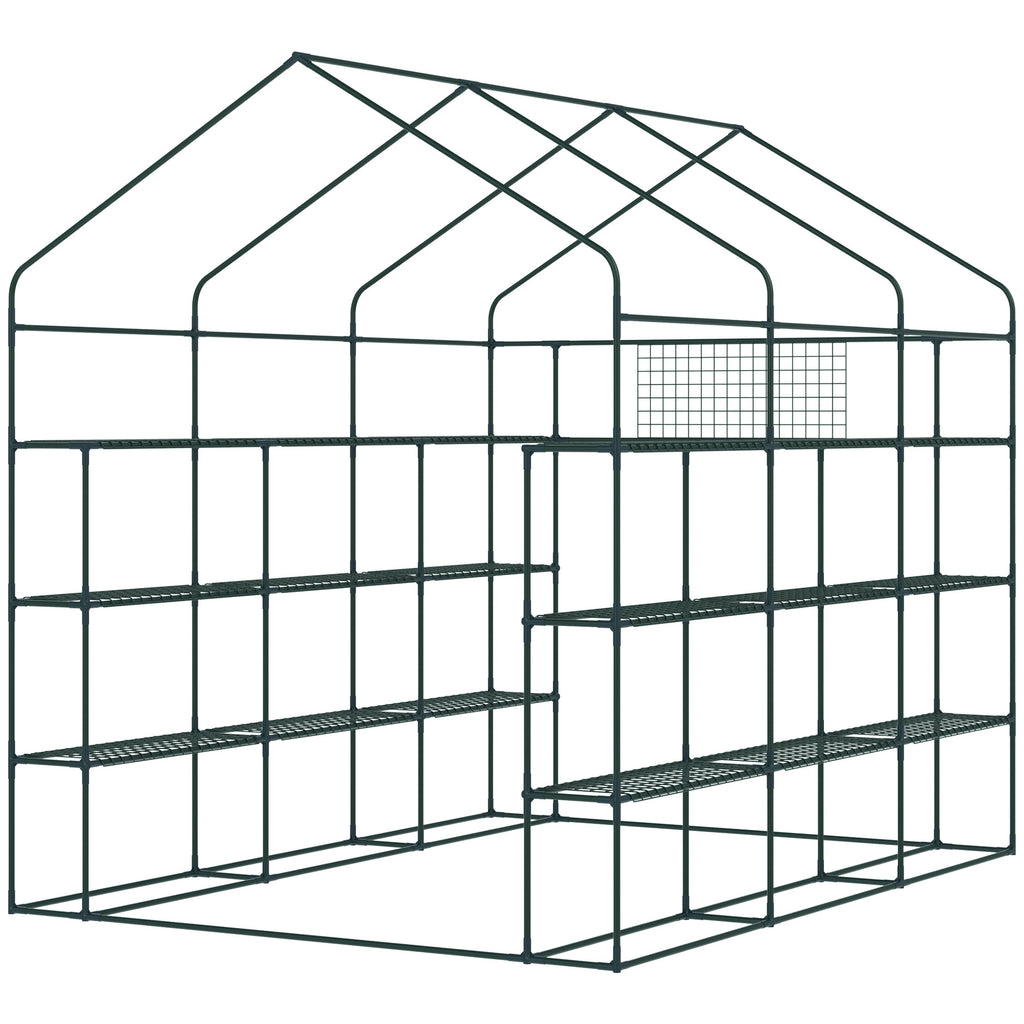 8' x 6' x 7' Temporary Greenhouse for Growing Flowers with Mesh Door & Windows Green
