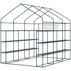 8' x 6' x 7' Temporary Greenhouse for Growing Flowers with Mesh Door & Windows Green
