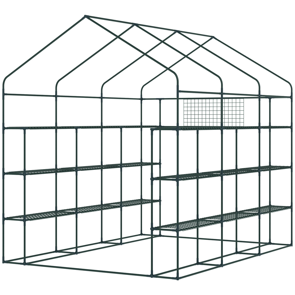8' x 6' x 7' Temporary Greenhouse for Growing Flowers with Mesh Door & Windows Green