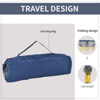 Loveseat Style Camping Chair, Oversized Folding Lawn Chair with Carry Bag & Cup Holders, for Outdoor, Navy Blue & Gray
