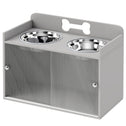 Elevated Dog Bowls with Storage, Raised Dog Bowl Stand with 2 Stainless Steel Bowl for Large Dogs, Gray