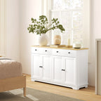 Modern Sideboard, Buffet Cabinet with Storage Drawers, Adjustable Shelves for Living Room, Dining Room, Entryway, White