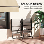 Set of 2 Outdoor Dining Chairs with High Back, Armrests, Folding Patio Chairs for Patio, Lawn, Camping, Gray