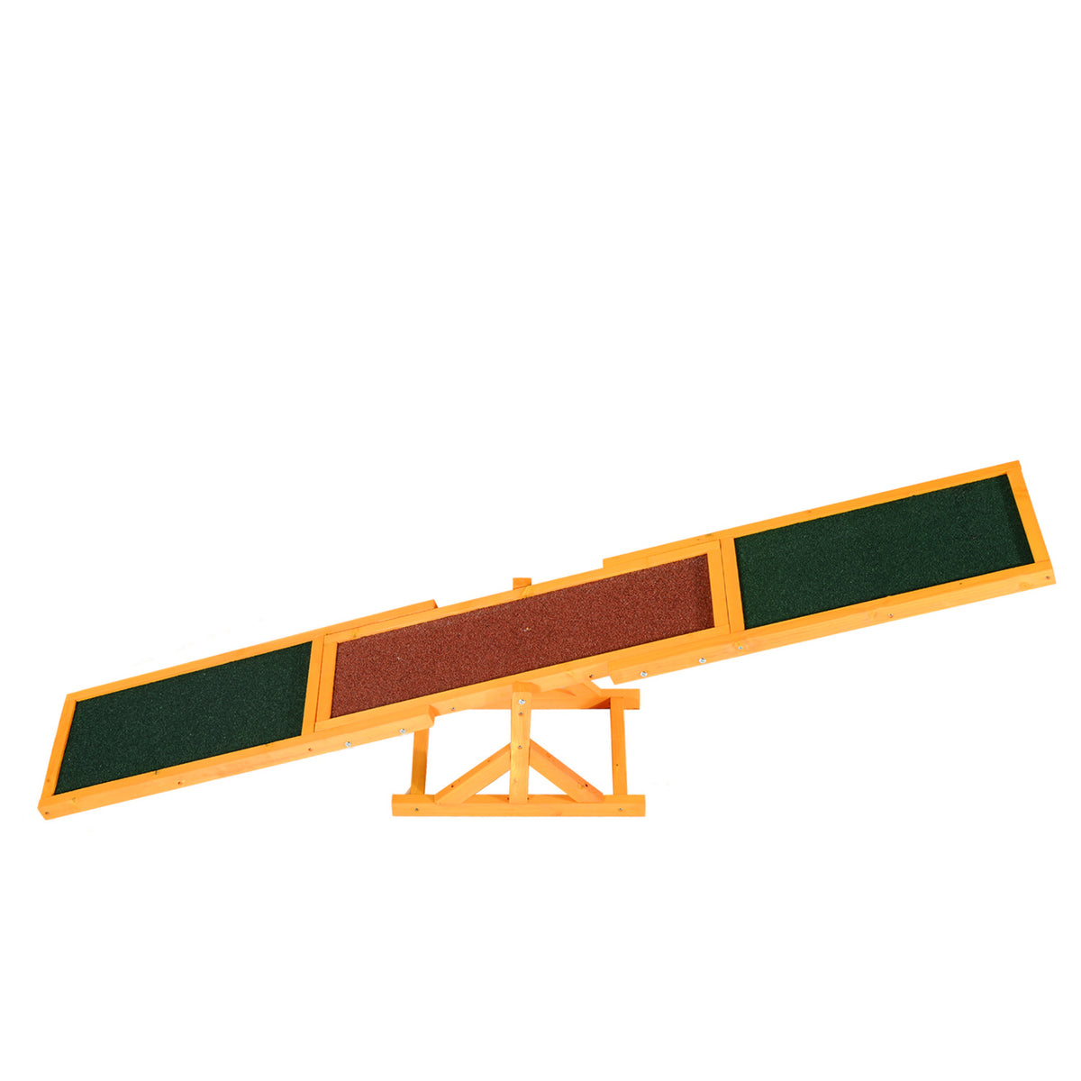 Wooden Dog Agility Seesaw for Balance Training and Exercise, Platform Equipment Run Game Toy, Weather Resistant Pet Supplies, for Outdoor Backyard, 71" L x 12" W x 12" H, Natural