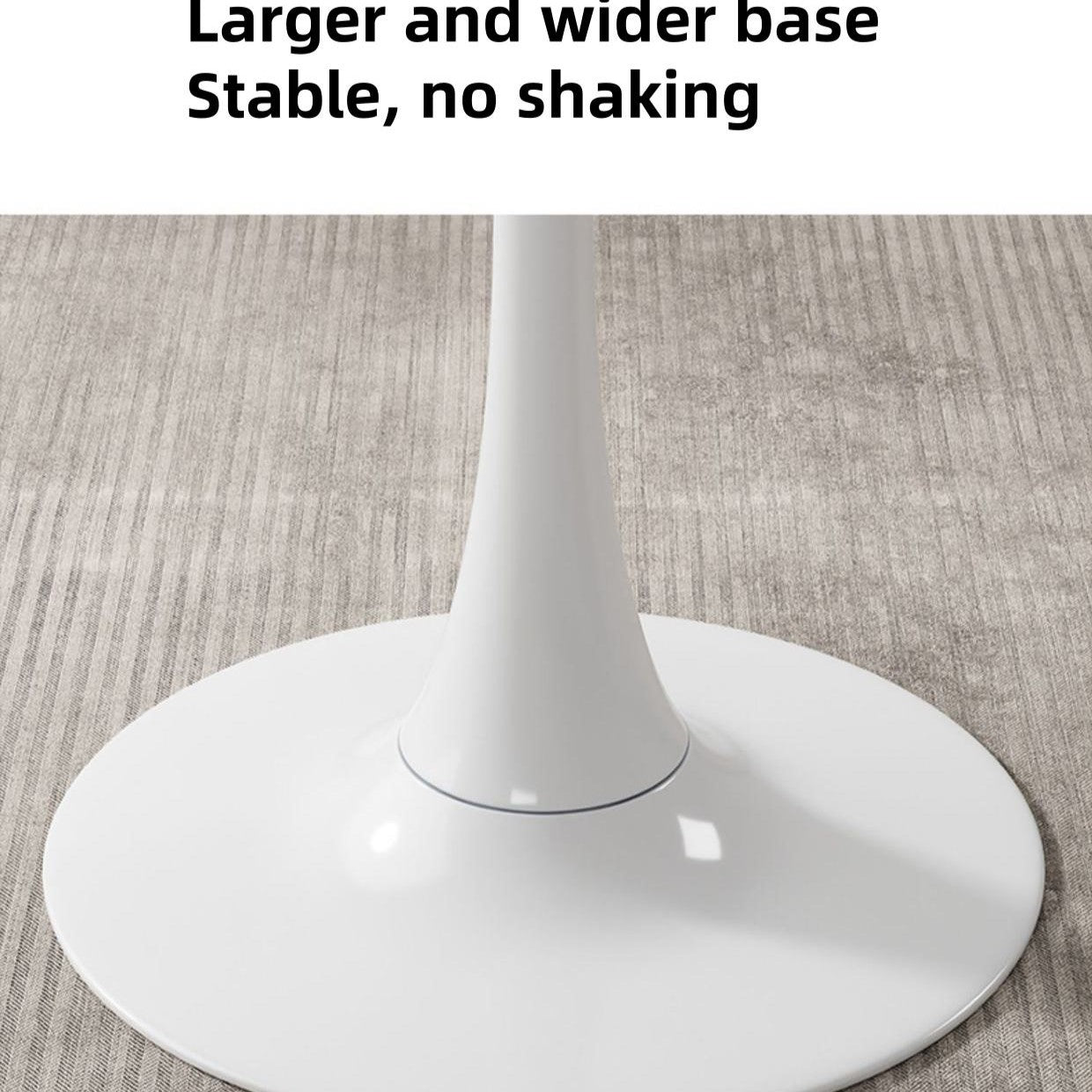 Marble Texture Round Dining Table with MDF Top and Steel Base, Easy to Install and Clean, 23.5" L x 20" W x 29" H, White Marble