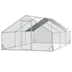 10' x 20' x 6.5' Chicken Coop Cage, Outdoor Hen House w/Cover & Lockable Door