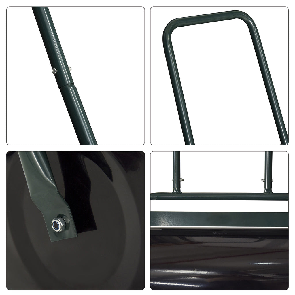 20-Inch Push/Tow Behind Lawn Roller Filled with 10 Gal Water or Sand for Flattening Sod in the Garden, Dark Green
