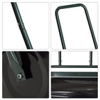 20-Inch Push/Tow Behind Lawn Roller Filled with 10 Gal Water or Sand for Flattening Sod in the Garden, Dark Green
