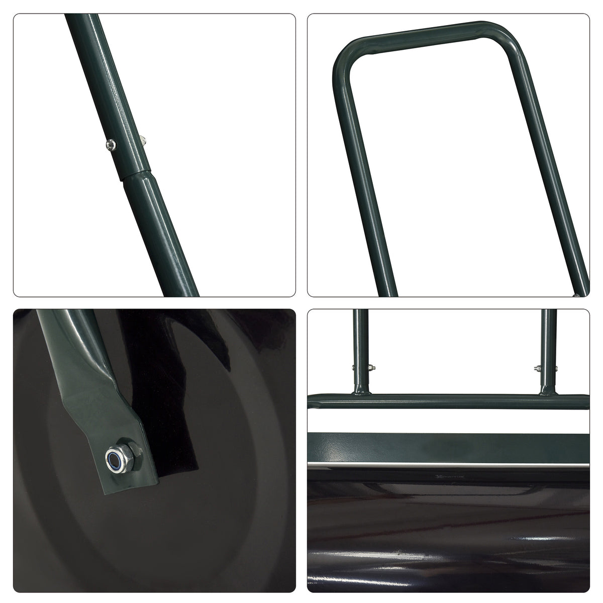 20-Inch Push/Tow Behind Lawn Roller Filled with 10 Gal Water or Sand for Flattening Sod in the Garden, Dark Green