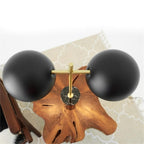 Nova Hydro Table Lamp with On/Off Switch, Double Lamp Design, Faux Base, 20" L x 8" W x 22" H, Black+Gold