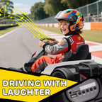 24V Electric Go Kart with Dual 150W Motors, Adjustable Seat & 11.2MPH High Speed, Slow Start, 5-Point Harness, White