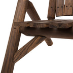 Wood Adirondack Patio Chair Bench with Center Coffee Table, Perfect for Lounging and Relaxing Outdoors Carbonized