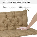 59" x 38" Tufted Bench Cushion for Outdoor Furniture, 3-Seater Replacement for Swing Chair, Patio Sofa/Couch, Khaki