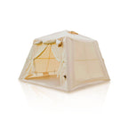 Inflatable Camping Tent with Easy-Setup Blow-Up Design, Waterproof Family Tent with Roll-Up Roof, 94.5″ L x 94.5″ W x 70″ H, Beige