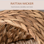 Handwoven Elevated Cat Bed with Soft Cushion & Egg Chair Shape, Basket Bed Kitty House with Stand, Raised Wicker House for Indoor Cats, 23.5" H, Light Brown