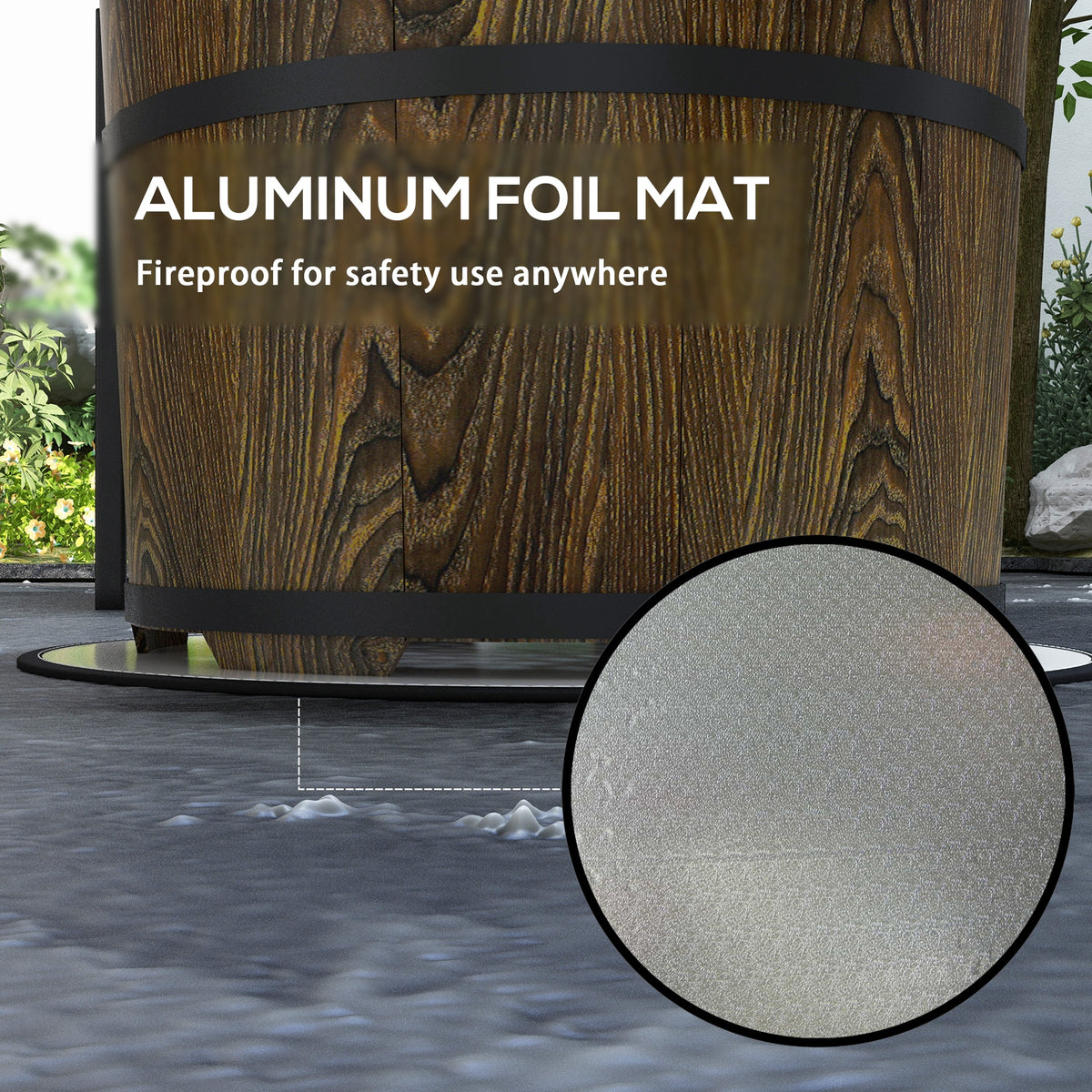 Smokeless Fire Pit, Portable Camping Bonfire Stove with Mat for Backyard, Patio, Picnic, Magnesium Oxide, Brown