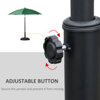 20" 55 lbs Round Cement Umbrella Base Stand Market Parasol Holder with Tightening Knob & Easy Setup, for Φ1.3", Φ1.5", Φ1.9" Pole, for Lawn, Deck, Backyard, Garden, Black