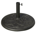 22" 42 lbs Round Resin Umbrella Base Stand Market Parasol Holder with Beautiful Decorative Pattern & Easy Setup, for Φ1.5", Φ1.89" Pole, for Lawn, Deck, Backyard, Garden, Bronze
