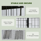 Metal Chicken Coop, Large Chicken Run with Water-Resistant & Anti-UV Cover for 7-9 Hens, Outdoor Hen House with 10 Doors