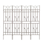 4 Pack Metal Garden Trellis with Rustproof Feature, for Climbing Plant Support, Easy Assembly, Brown