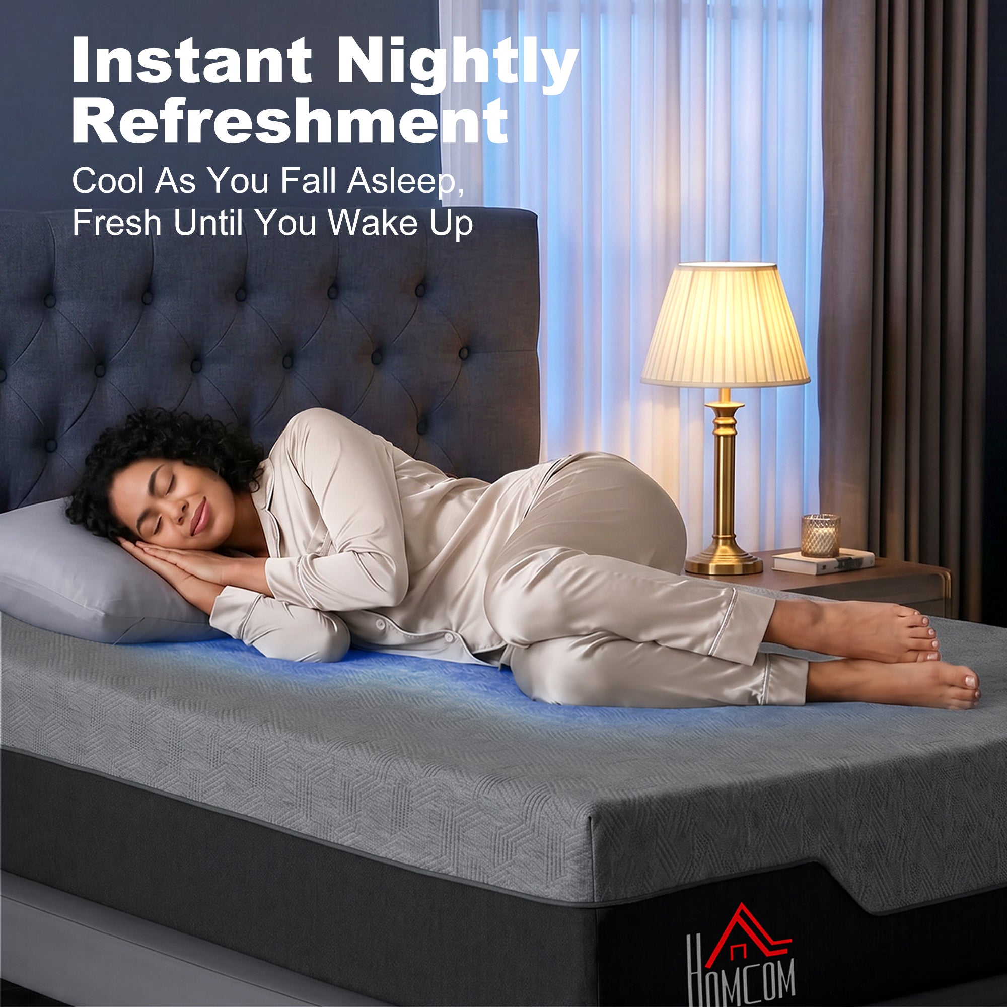 Queen Mattress, 12 Inch Memory Foam Mattress for Pressure Relief, Graphene Gel Cooling Copper Bed in a Box, Made in USA