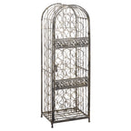 45 Bottle Wrought Iron Wine Rack Jail with Lock - Antique Bronze