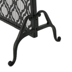 Modern Single Panel Iron Fireplace Screen with Durable Iron Frame, Rustproof Solid Free Standing Fire, 39.5" L x 11.25" W x 35" H, Black