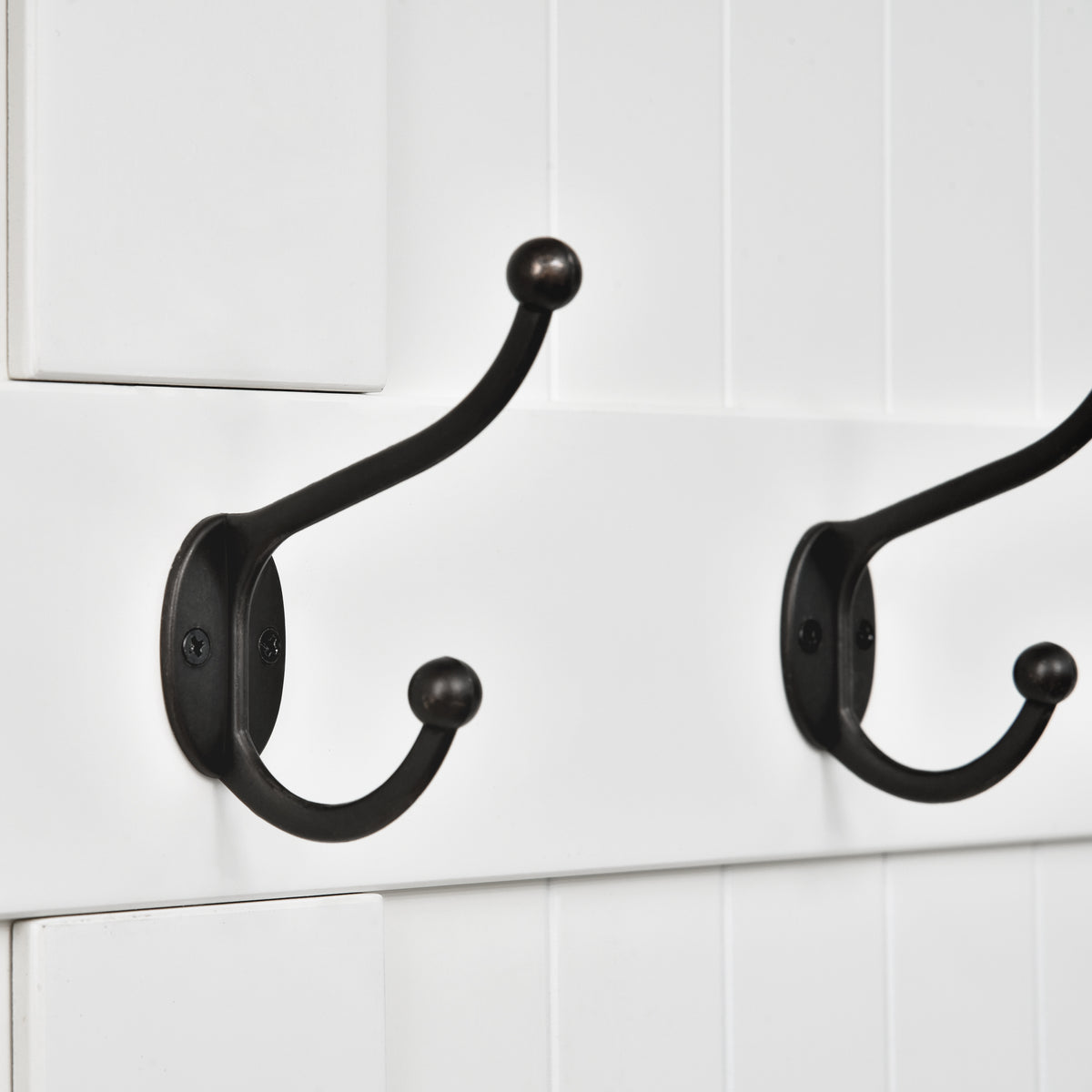 3-In-1 Entryway Bench with Coat Rack, Hall Tree with Bench and Shoe Storage, 5 Hooks for Hallway Cream White