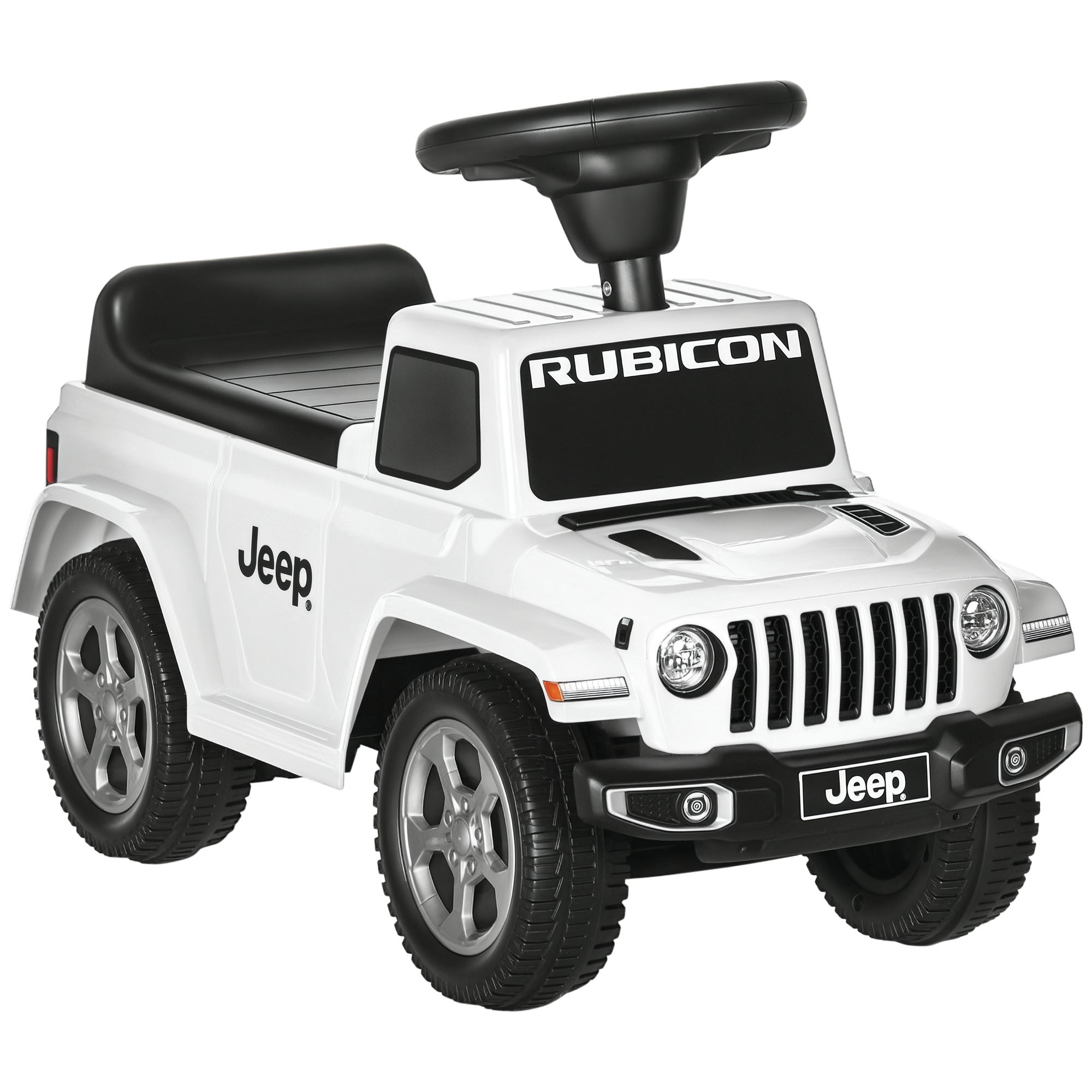 Kids Ride on Push Car, with Engine Sounds & Under-Seat Storage, Foot-to-Floor Ride on Sliding Car with Horn, Sit and Scoot Ride on Toy, Ages 1.5-3 Years, White