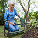 Garden Kneeler Seat Stool Bench Kneeling Pad and 1 Large Side Tool Pouch & Easy Folding Design for Transport & Storage