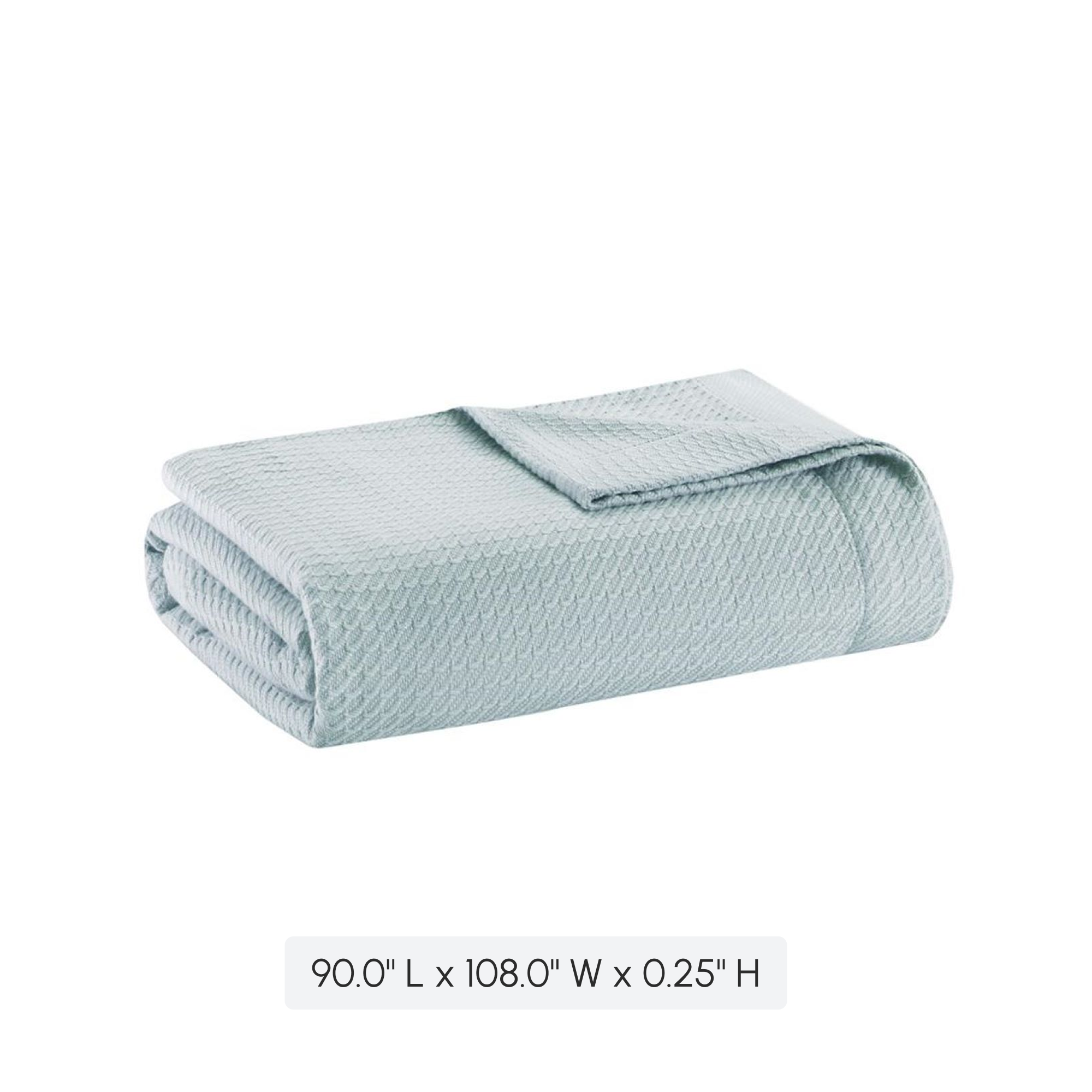 King Size Ultra-Soft Egyptian Cotton Blanket with Breathable Weave, OEKO-TEX Certified, Ideal for Bed and Sofa, 108" L x 90" W x 0.25" H, Light Blue