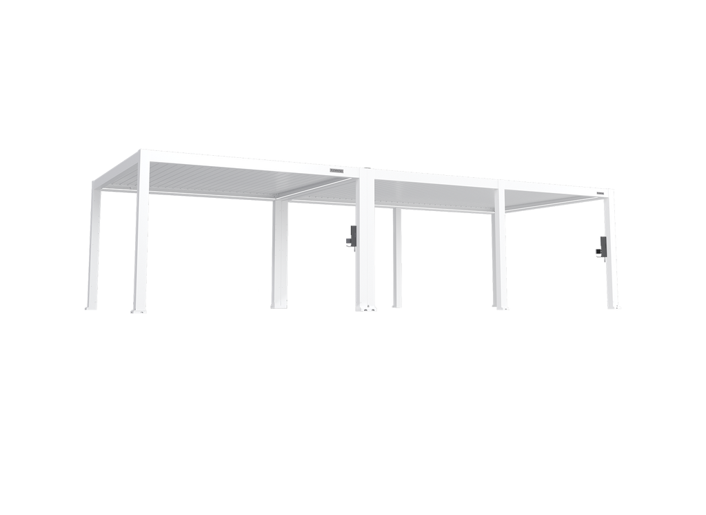 POWER+ PRO Gen 2 Motorized Pergola 13' x 33' (10-Post) White 6063-T5 Aluminum Motorized Louvers