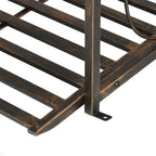 6' Metal Arch Backyard Garden Bridge, Safety Siderails, Arc Footbridge for Backyard Creek, Stream, Pond, Bronze