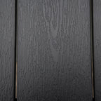 Outdoor Dining Table for 6 Person, Rectangular Patio Table, Aluminum Metal Legs for Garden, Lawn, Patio, Woodgrain Black