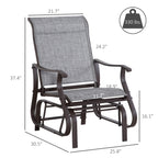 Outdoor Glider Chair, Gliders for Outside Patio with Steel Frame and Mesh Fabric for Backyard, Garden, and Porch, Gray